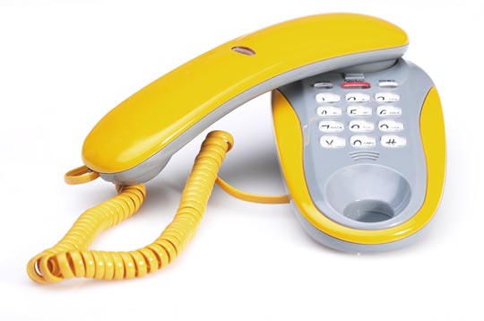 a landline telephone