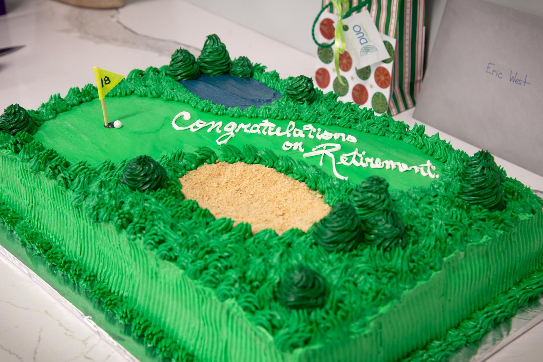 Golf course themed cake
